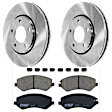 KIT-072924-831 2-Wheel Set Front Brake Disc and Pad Kit, Plain Surface 5 Lugs 280.92 mm Ceramic, Includes (1) Brake Pad Set and (2) Brake Disc