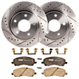 KIT-072924-837 2-Wheel Set Brake Disc and Pad Kit, Cross-drilled and Slotted 5 Lugs 276 mm Ceramic, Includes (2) Brake Disc and (1) Brake Pad Set