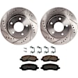 KIT-072924-838 2-Wheel Set Brake Disc and Pad Kit, Cross-drilled and Slotted 5 Lugs 276 mm Ceramic, Includes (2) Brake Disc and (1) Brake Pad Set