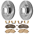 KIT-072924-840 2-Wheel Set Front Brake Disc and Pad Kit, Plain Surface 5 Lugs 293.88 mm Ceramic, Includes (2) Brake Disc and (1) Brake Pad Set