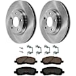 KIT-072924-841 2-Wheel Set Front Brake Disc and Pad Kit, Plain Surface 5 Lugs 293.88 mm Ceramic, Includes (2) Brake Disc and (1) Brake Pad Set