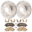 2016 Jeep Patriot - 2-Wheel Set Front Brake Disc and Pad Kit, Cross-drilled and Slotted, 5 Lugs, Ceramic, Code Brf,Brg,Brj