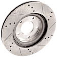 2016 Jeep Patriot - 2-Wheel Set Front Brake Disc and Pad Kit, Cross-drilled and Slotted, 5 Lugs, Ceramic, Code Brf,Brg,Brj