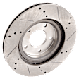 2015 Jeep Patriot - 2-Wheel Set Front Brake Disc and Pad Kit, Cross-drilled and Slotted, 5 Lugs, 294 mm, Ceramic, Code Brf,Brg,Brj, 2.0L 4Cyl, Includes (2) Disc and (1) Pad Set