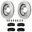KIT-072924-862 2-Wheel Set Front Brake Disc and Pad Kit, Plain Surface 4 Lugs 257.05 mm Ceramic, Includes (1) Brake Pad Set and (2) Brake Disc