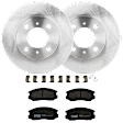KIT-072924-866 2-Wheel Set Front Brake Disc and Pad Kit, Plain Surface 4 Lugs 235.97 mm Ceramic, Includes (2) Brake Disc and (1) Brake Pad Set