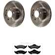 KIT-072924-884 2-Wheel Set Front Brake Disc and Pad Kit, Plain Surface 6 Lugs 287.02 mm Semi-metallic, Includes (2) Brake Disc and (1) Brake Pad Set