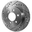 KIT-072924-886 2-Wheel Set Front Brake Disc and Pad Kit, Cross-drilled and Slotted 6 Lugs 287 mm Semi-metallic, Includes (1) Brake Pad Set and (2) Brake Disc