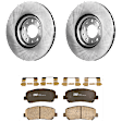 KIT-072924-906 2-Wheel Set Front Brake Disc and Pad Kit, Plain Surface 5 Lugs 305 mm Ceramic, Includes (2) Brake Disc and (1) Brake Pad Set