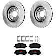 KIT-072924-907 2-Wheel Set Front Brake Disc and Pad Kit, Plain Surface 5 Lugs 305 mm Ceramic, Includes (2) Brake Disc and (1) Brake Pad Set