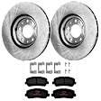 KIT-072924-907 2-Wheel Set Front Brake Disc and Pad Kit, Plain Surface 5 Lugs 305 mm Ceramic, Includes (2) Brake Disc and (1) Brake Pad Set