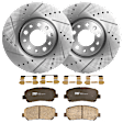 KIT-072924-909 2-Wheel Set Front Brake Disc and Pad Kit, Cross-drilled and Slotted 5 Lugs 305 mm Ceramic, Includes (2) Brake Disc and (1) Brake Pad Set
