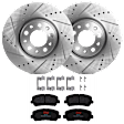 KIT-072924-910 2-Wheel Set Front Brake Disc and Pad Kit, Cross-drilled and Slotted 5 Lugs 305 mm Ceramic, Includes (2) Brake Disc and (1) Brake Pad Set