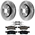 KIT-072924-913 2-Wheel Set Front Brake Disc and Pad Kit, Plain Surface 5 Lugs 329.95 mm Semi-metallic, Includes (1) Brake Pad Set and (2) Brake Disc