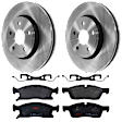 KIT-072924-914 2-Wheel Set Front Brake Disc and Pad Kit, Plain Surface 5 Lugs 329.95 mm Ceramic, Includes (1) Brake Pad Set and (2) Brake Disc