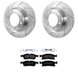 KIT-072924-920 2-Wheel Set Front Brake Disc and Pad Kit, Cross-drilled and Slotted 5 Lugs 330 mm Semi-metallic, Includes (1) Brake Pad Set and (2) Brake Disc