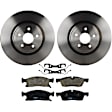 KIT-072924-932 2-Wheel Set Front Brake Disc and Pad Kit, Plain Surface 5 Lugs 379.98 mm Ceramic, Includes (1) Brake Pad Set and (2) Brake Disc