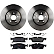 KIT-072924-934 2-Wheel Set Front Brake Disc and Pad Kit, Plain Surface 5 Lugs 379.98 mm Ceramic, Includes (1) Brake Pad Set and (2) Brake Disc