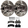 KIT-072924-956 2-Wheel Set Front Brake Disc and Pad Kit, Plain Surface 8 Lugs 317.75 mm Semi-metallic RWD, Includes (1) Brake Pad Set and (2) Brake Disc