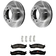 KIT-072924-964 2-Wheel Set Front Brake Disc and Pad Kit, Plain Surface 8 Lugs 353.06 mm Semi-metallic, Includes (2) Brake Disc and (1) Brake Pad Set