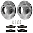 KIT-072924-964 2-Wheel Set Front Brake Disc and Pad Kit, Plain Surface 8 Lugs 353.06 mm Semi-metallic, Includes (2) Brake Disc and (1) Brake Pad Set