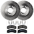 KIT-072924-983 2-Wheel Set Front Brake Disc and Pad Kit, Plain Surface 5 Lugs 275.84 mm Semi-metallic, Includes (2) Brake Disc and (1) Brake Pad Set