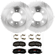 KIT-072924-989 2-Wheel Set Front Brake Disc and Pad Kit, Plain Surface 4 Lugs 235.97 mm Ceramic, Includes (2) Brake Disc and (1) Brake Pad Set