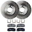 KIT-072924-991 2-Wheel Set Front Brake Disc and Pad Kit, Plain Surface 5 Lugs 275.84 mm Ceramic AWD, Includes (2) Brake Disc and (1) Brake Pad Set