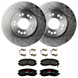 KIT-072924-992 2-Wheel Set Front Brake Disc and Pad Kit, Plain Surface 5 Lugs 275.84 mm Ceramic AWD, Includes (2) Brake Disc and (1) Brake Pad Set