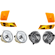 8-Piece Kit Front, Driver and Passenger Side Halogen Fog Light, With bulb(s), Includes (2) Fog Light, (2) Headlight, (2) Turn Signal Light and (2) Side Marker