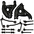 10-Piece Kit Front, Driver and Passenger Side, Upper and Lower Control Arms, Includes (4) Control Arm, (2) Sway Bar Link, and (4) Tie Rod End