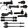 11-Piece Kit Idler Arm Bracket, Includes (2) Ball Joint, (1) Idler Arm, (1) Idler Arm Bracket, (1) Pitman Arm, (2) Sway Bar Link, and (4) Tie Rod End