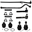 10-Piece Kit Track Bar - Direct Fit, 10-Piece Kit Includes (4) Ball Joint, (2) Tie Rod Adjusting Sleeve, (3) Tie Rod End, and (1) Track Bar