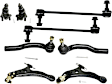 8-Piece Kit Front, Driver and Passenger Side, Lower Control Arms, Includes (2) Ball Joint, (2) Control Arm, (2) Sway Bar Link, and (2) Tie Rod End