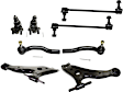 8-Piece Kit Control Arm Includes (2) Ball Joint, (2) Control Arm, (2) Sway Bar Link, and (2) Tie Rod End