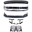 2017 Ram 1500 - 7-Piece Kit Front, Lower Bumper, For Models With Two Piece  Type, Chrome,  Includes (1) Bumper, (2) Bumper Bracket, (1) Bumper Cover, (2) Fog Light, and (1) Valance