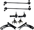 8-Piece Kit Control Arm Includes (2) Ball Joint, (2) Control Arm, (2) Sway Bar Link, and (2) Tie Rod End