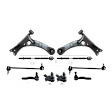 10-Piece Kit Front, Driver and Passenger Side, Lower Control Arms, Includes (2) Ball Joint, (2) Control Arm, (2) Sway Bar Link, and (4) Tie Rod End