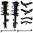 8-Piece Kit Front Suspension Kit, Includes (2) Control Arm, (2) Loaded Strut, (2) Sway Bar Link, and (2) Tie Rod End