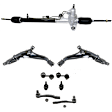 9-Piece Kit Steering Rack, With Hydraulic, Adjustable Camber, Power,  Includes (2) Ball Joint, (2) Control Arm, (1) Steering Rack, (2) Sway Bar Link, and (2) Tie Rod End