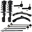 10-Piece Kit Front Suspension Kit, Includes (2) Control Arm, (2) Loaded Strut, (2) Sway Bar Link, and (4) Tie Rod End