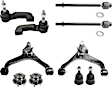 2002-2004 Jeep Liberty - 10-Piece Kit Front, Driver and Passenger Side Suspension Kit, Includes (2) Ball Joint, (2) Control Arm, (4) Tie Rod End, and (2) Wheel Hub