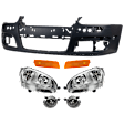 7-Piece Kit Halogen Headlight, Sedan, Includes (1) Bumper Cover, (2) Fog Light, (2) Headlight, and (2) Side Marker
