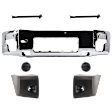 2011 Nissan Titan - 7-Piece Kit Front Bumper, For Models With Steel Bumper, Chrome, Includes (1) Bumper, (2) Bumper Bracket, (2) Bumper End, and (2) Fog Light Cover