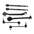 6-Piece Kit Front, Driver and Passenger Side, Lower, Forward Control Arms, Includes (2) Control Arm, (2) Sway Bar Link, and (2) Tie Rod End