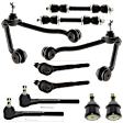 10-Piece Kit Front, Driver and Passenger Side, Upper Control Arms, Includes (2) Ball Joint, (2) Control Arm, (2) Sway Bar Link, and (4) Tie Rod End