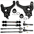 10-Piece Kit Front, Driver and Passenger Side, Lower Control Arms, Includes (2) Ball Joint, (2) Control Arm, (2) Sway Bar Link, and (4) Tie Rod End