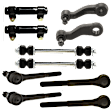 10-Piece Kit Idler Arm, Includes (1) Idler Arm, (1) Pitman Arm, (2) Sway Bar Link, (2) Tie Rod Adjusting Sleeve, and (4) Tie Rod End