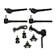 10-Piece Kit Front Idler Arm, Includes (4) Ball Joint, (1) Idler Arm, (1) Pitman Arm, and (4) Tie Rod End