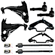 8-Piece Kit Front, Driver and Passenger Side Control Arms, Includes (4) Control Arm and (4) Tie Rod End